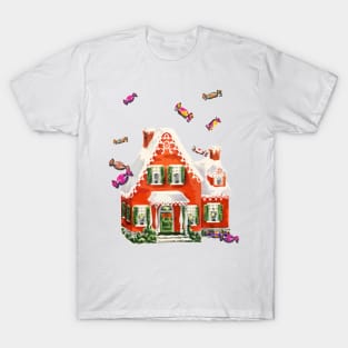 1980s matching family christmas retro candy gingerbread house T-Shirt